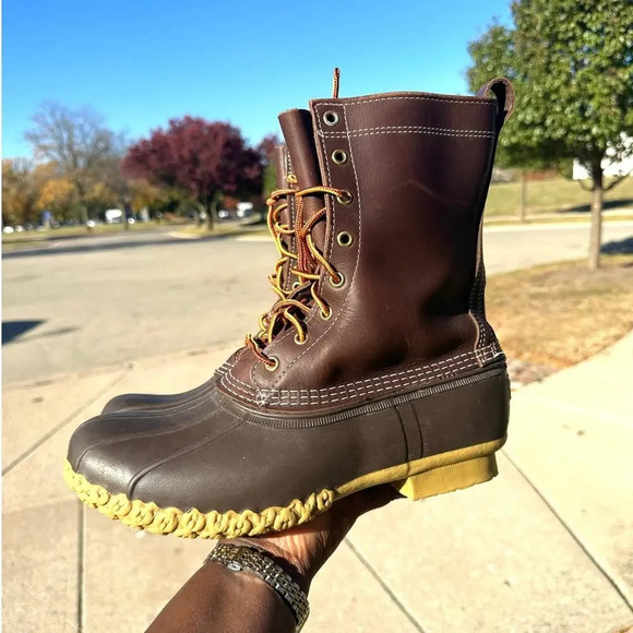L.L. Bean 10” Leather Hunting Boots Women’s Size 10 - Picture 6 of 13